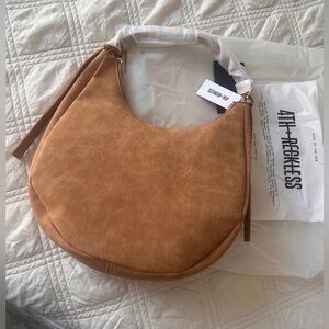 Tan Crescent Shoulder Bag